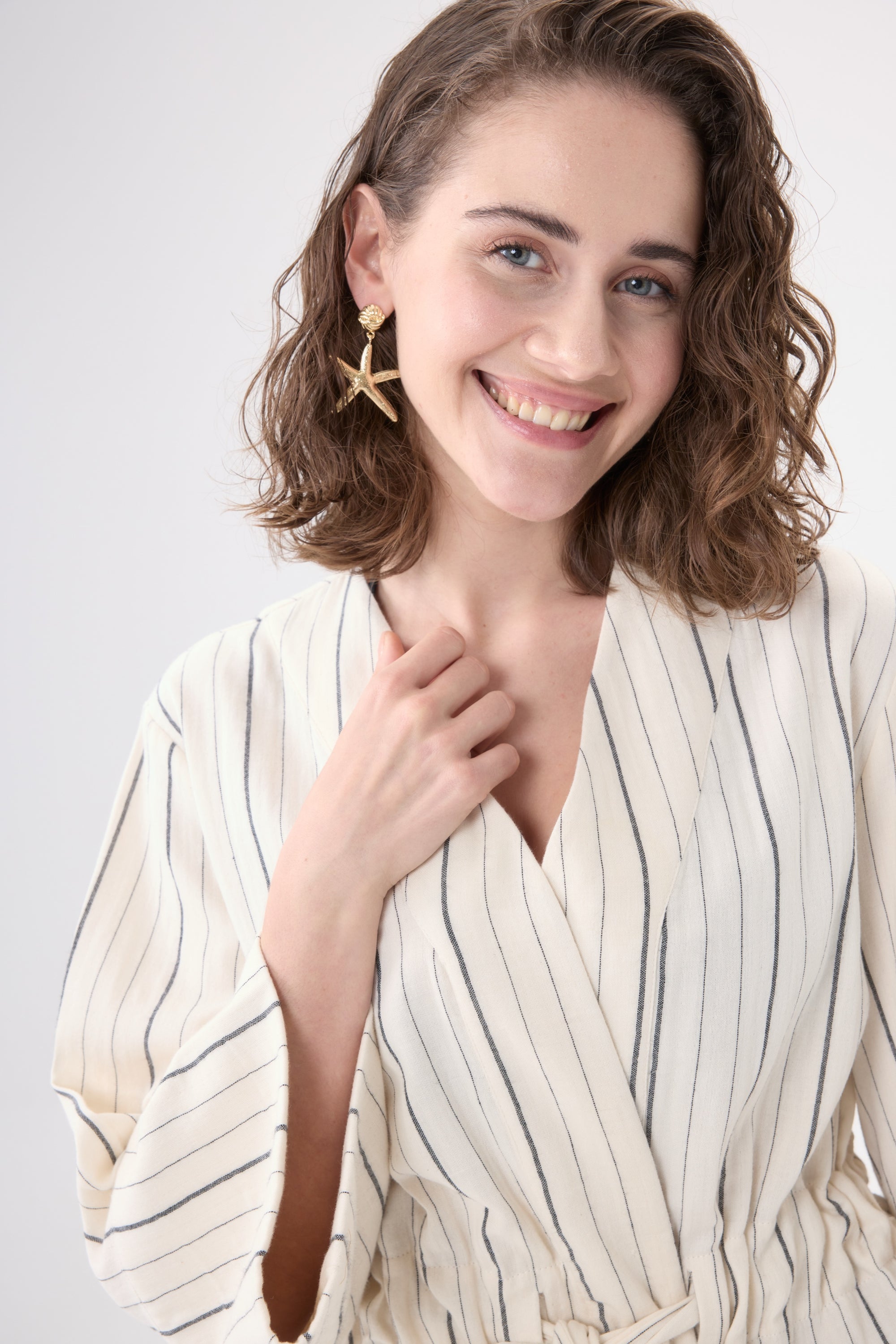 Kalandra Çizgili Kimono