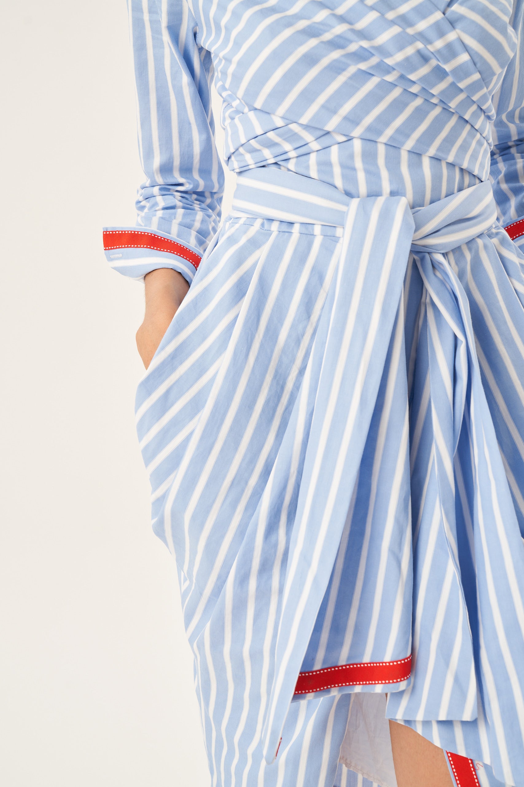 Lena Çizgili Poplin Elbise