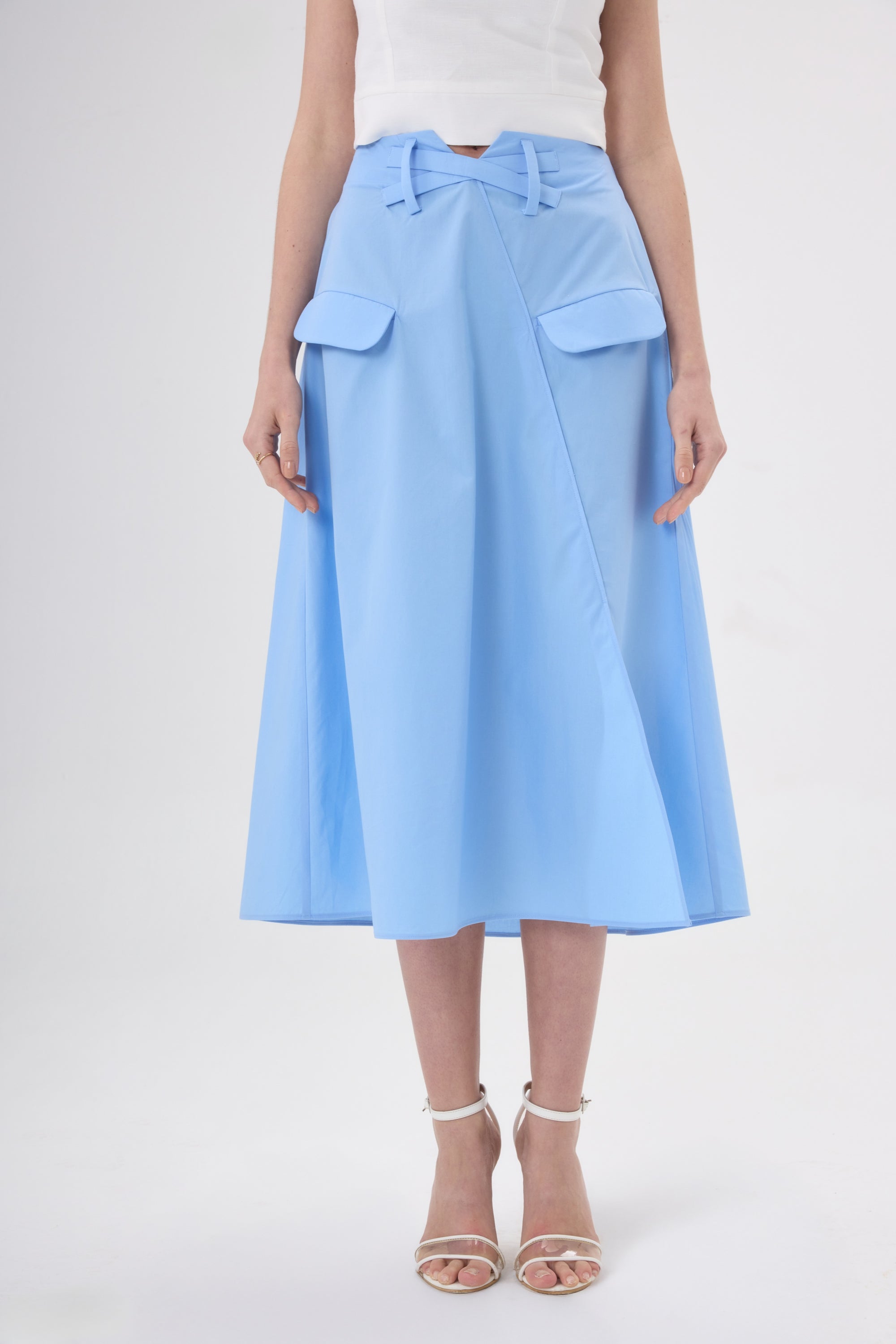 Marnis Flap Pocket Midi Skirt
