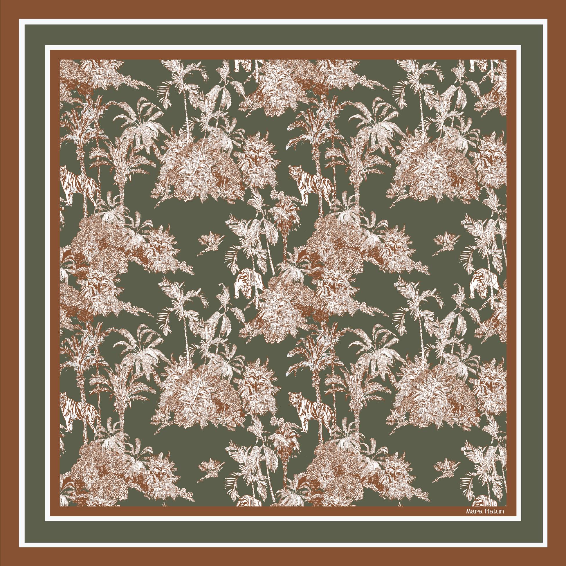 Toile De Jouy Olivoİpek Eşarp